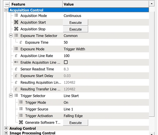 Activating Exposure Mode TriggerWidth