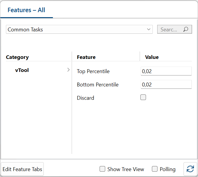 Histogram Statistics vTool Settings