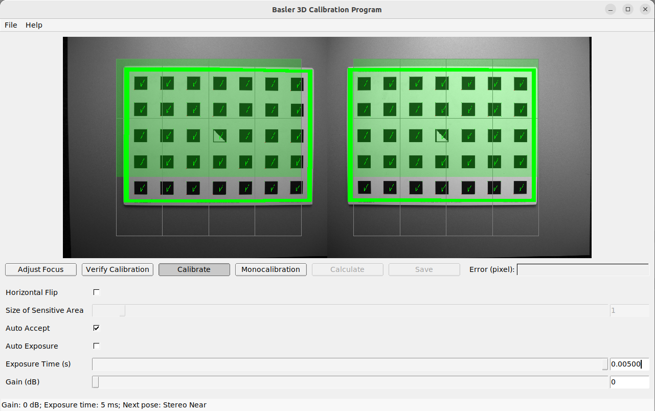 Stereo Calibration Tool - Calibrate Step