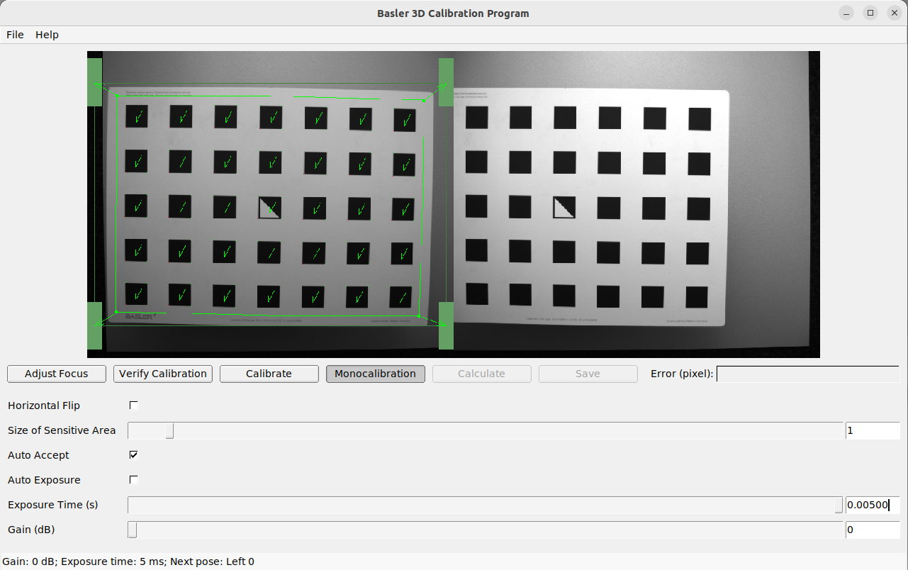 Stereo Calibration Tool - Monocalibration Step
