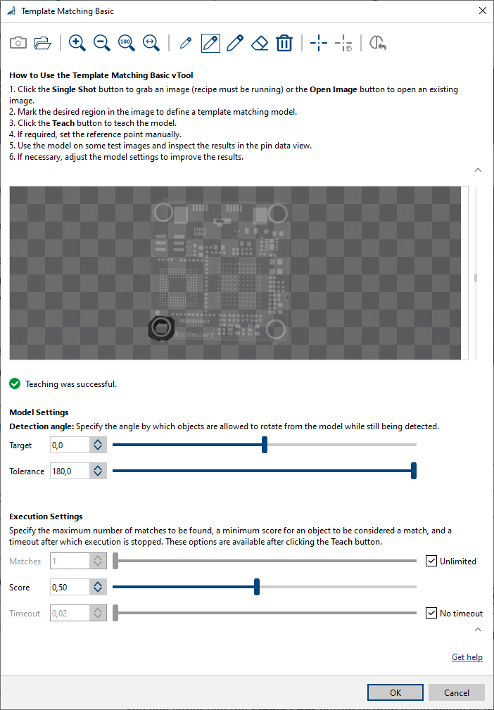 Template Matching Basic vTool設定