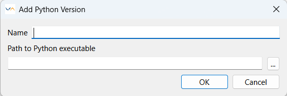 Add Python Versionダイアログ Add Python Versionダイアログ