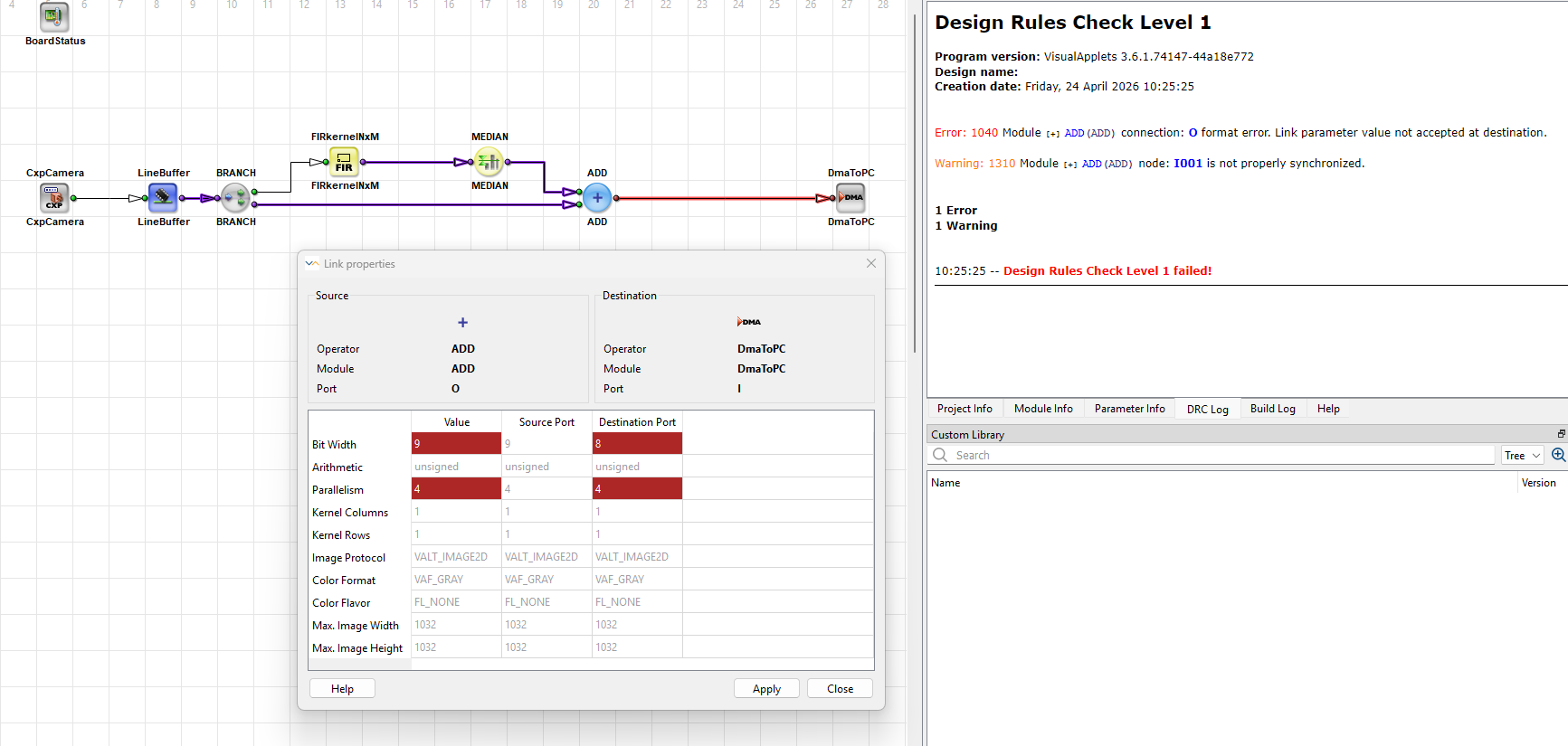 Error in Design Rules Check Level 1 Error in Design Rules Check Level 1