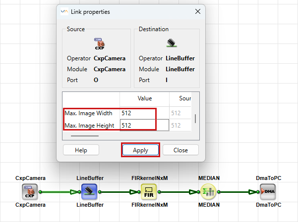 Green Links in VisualApplets Design Green Links in VisualApplets Design