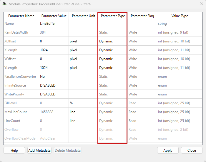 Module Properties: Parameter Type Module Properties: Parameter Type